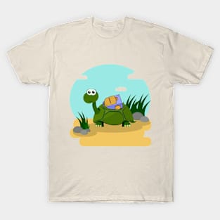 Turtle Auf dem Weg T-Shirt